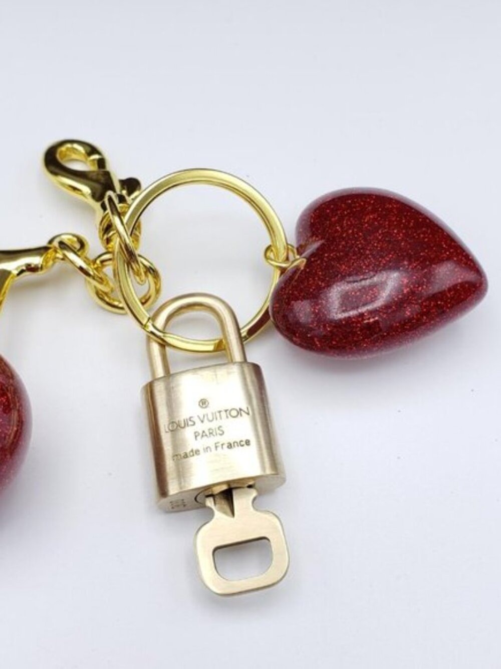Authentic LV Gold Padlock & Key Set ✨ Luxury Bag Charm w/ Keychain - Picture 6 of 10